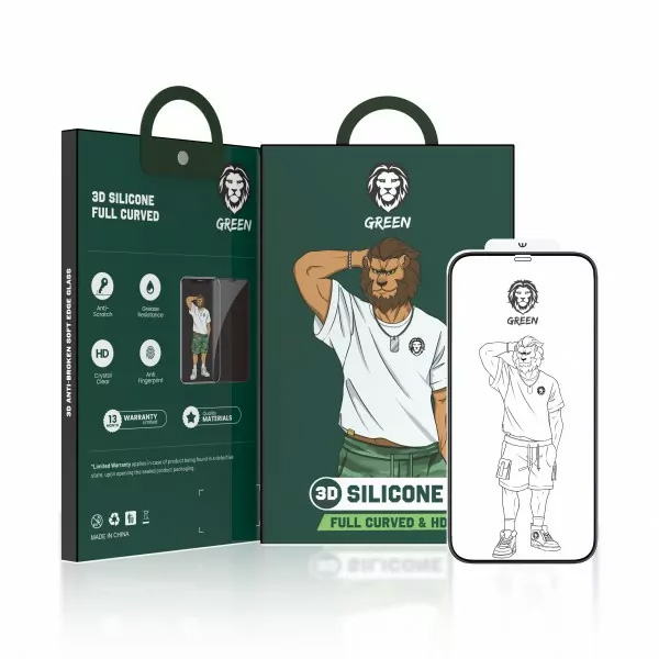 گلس شفاف لبه سیلیکونی گرین لاین 3D Silicone Plus آیفون iPhone 11 Pro/X/Xs