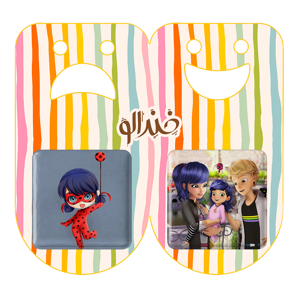 پیکسل خندالو مدل دختر کفشدوزکی و پسر گربه ای کد 34723473 مجموعه 2 عددی