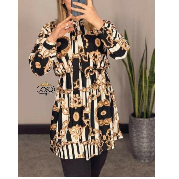 تونیک کمر کش یقه کرواتی (قبل از سفارش از غرفه دار موجودی گرفته شود)
