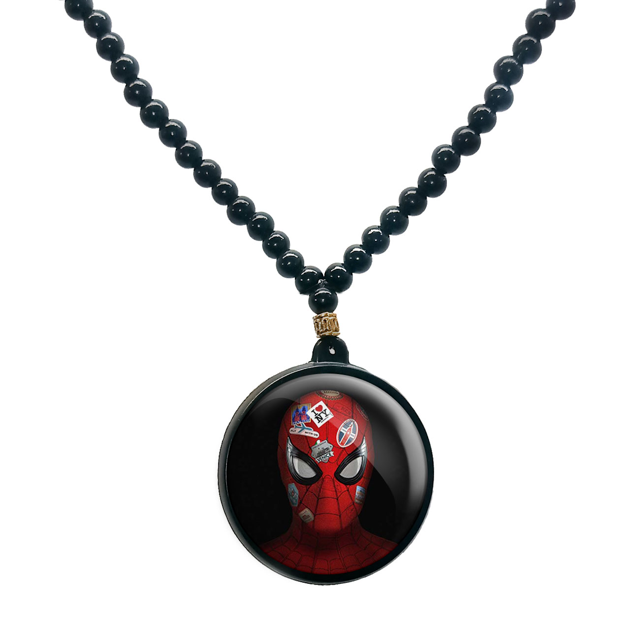 گردنبند پرمانه طرح مرد عنکبوتی کد pmd.482 مدل دو طرفه