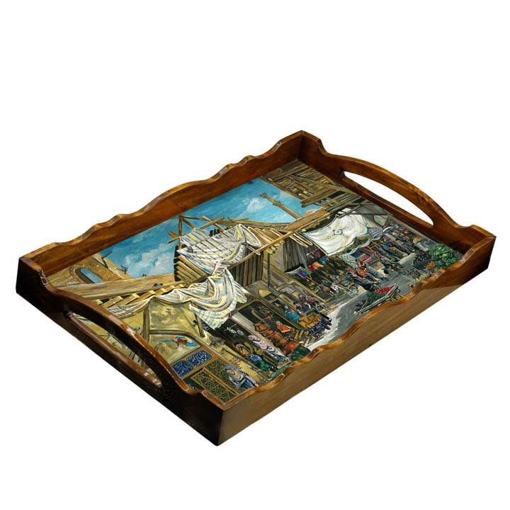 سینی طرح نقاشی بازار