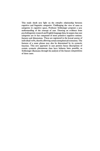 خرید و دانلود نسخه کامل کتاب Cognitive Space and Linguistic Case: Semantic and Syntactic Categories in English (Studies in English Language)