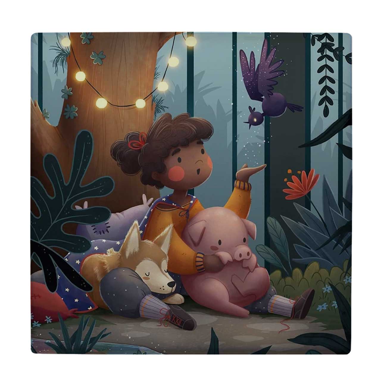  زیر لیوانی طرح دختر و حیوانات کد    3454269_1262