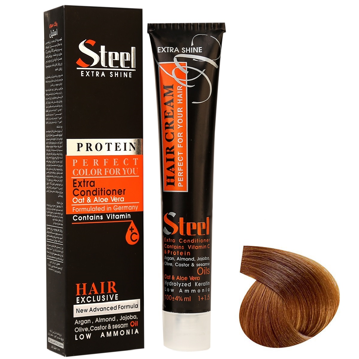 رنگ مو استیل شماره 7.65 حجم 100 میلی لیتر رنگ بلوند شکلاتی روشن