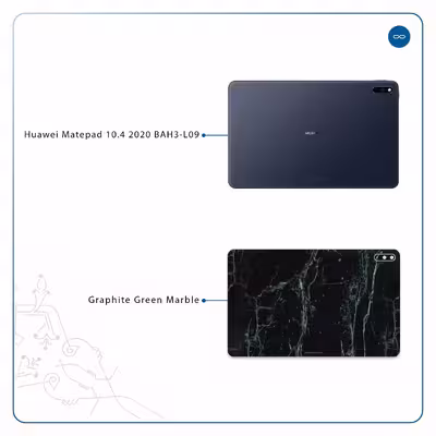 برچسب پوششی ماهوت مدل Graphite-Green-Marble مناسب برای تبلت هوآوی Matepad 10.4 2020 BAH3-L09