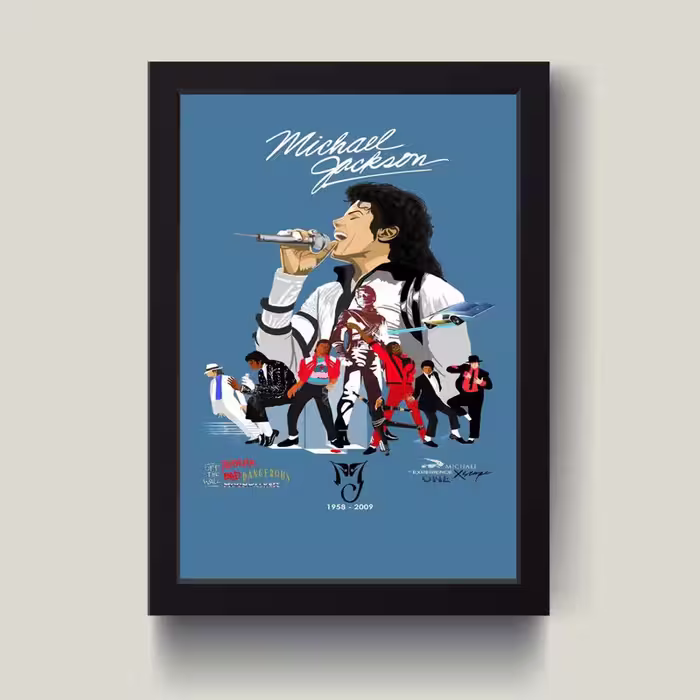 تابلو مدل مایکل جکسون michael jackson کد G14-34 | دنیای قاب