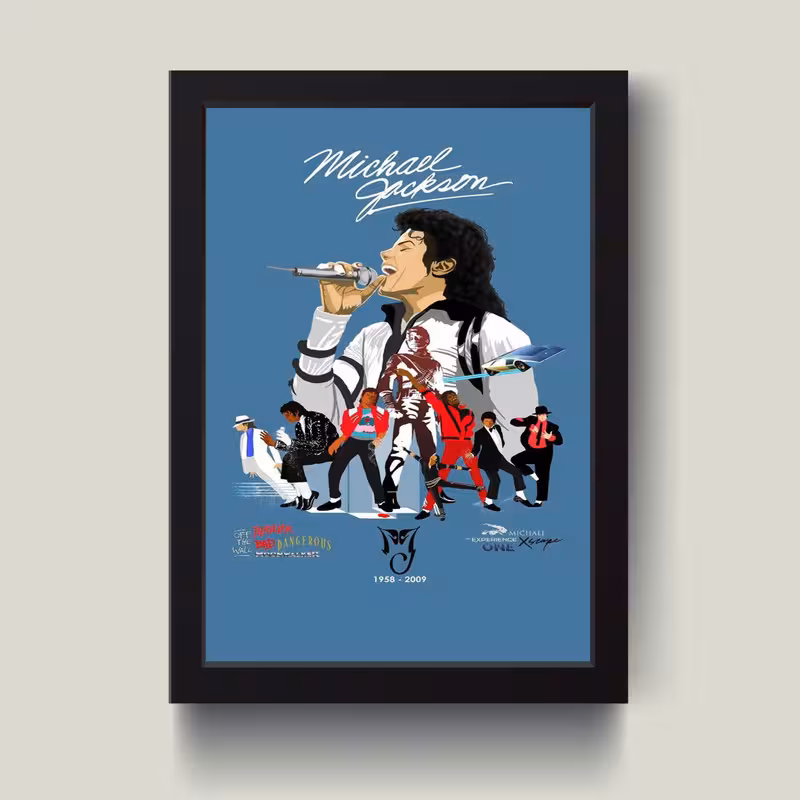 تابلو مدل مایکل جکسون michael jackson کد G14-34 | دنیای قاب