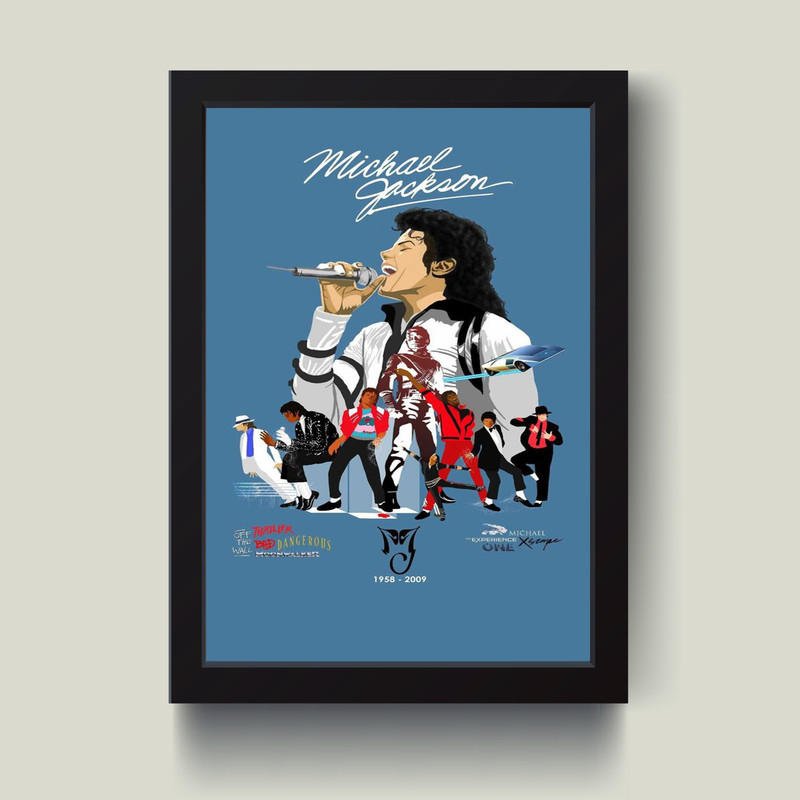 تابلو مدل مایکل جکسون michael jackson کد G14-34 | دنیای قاب