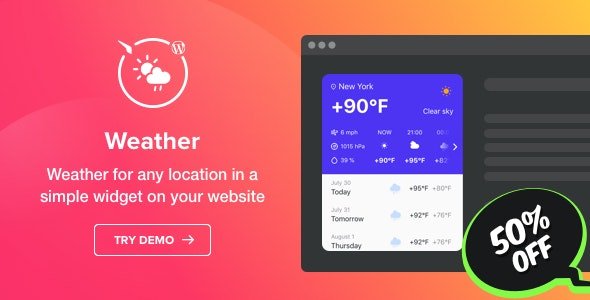 دانلود افزونه Weather Forecast برای وردپرس