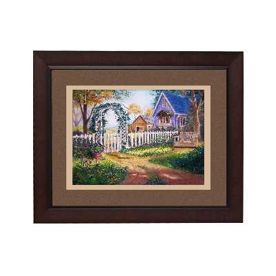 تابلو نقاشی پاستل مدل خانه باغ روستایی کد ans-13