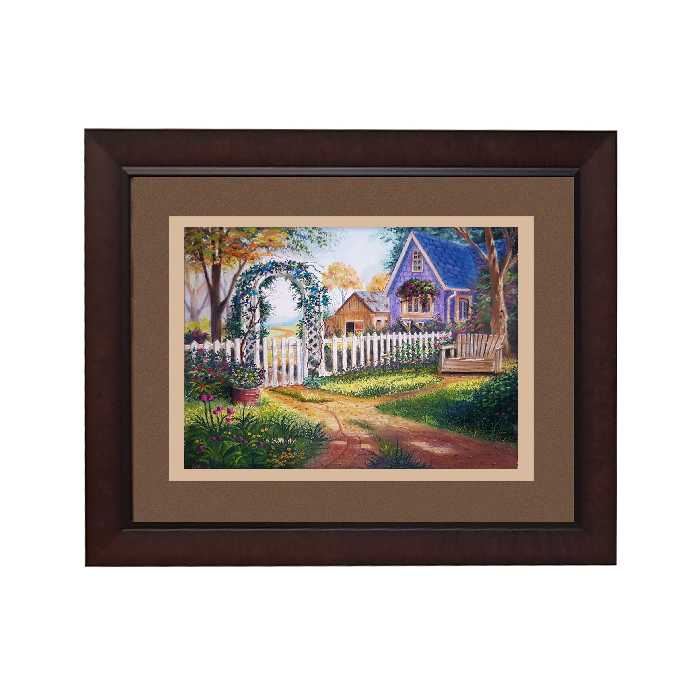 تابلو نقاشی پاستل مدل خانه باغ روستایی کد ans-13