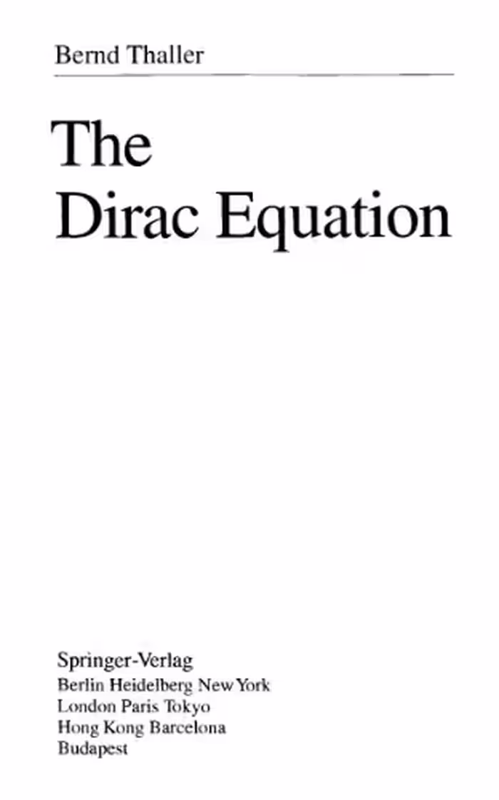 خرید و دانلود نسخه کامل کتاب The Dirac equation