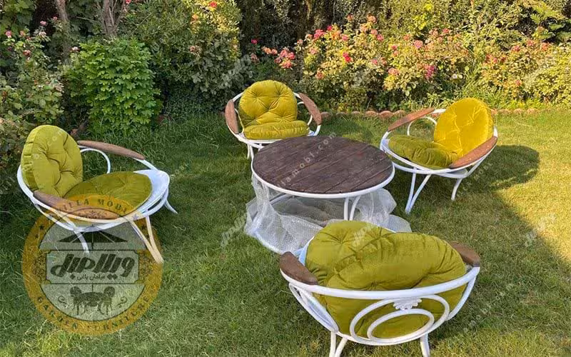مبل باغی فلزی مدل ارغوان