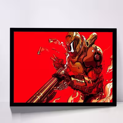 تابلو مدل doom eternal fanart کد F-12001