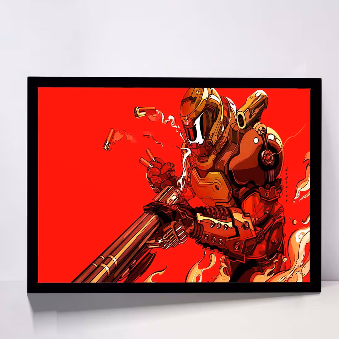 تابلو مدل doom eternal fanart کد F-12001