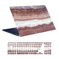 استیکر لپ تاپ توییجین و موییجین طرح Marble کد 47 مناسب برای لپ تاپ 15.6 اینچ به همراه برچسب حروف فارسی کیبورد 