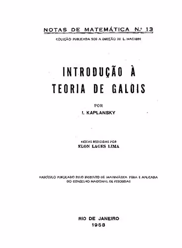 خرید و دانلود نسخه کامل کتاب INTRODUÇÃO À TEORIA DE GALOIS