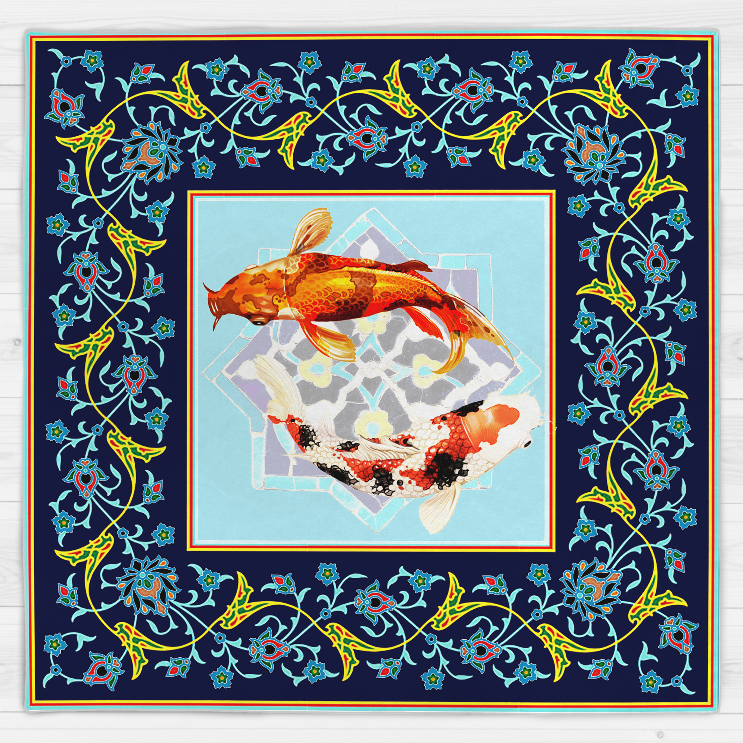 رومیزی طرح ماهی هفت سین کد 9298