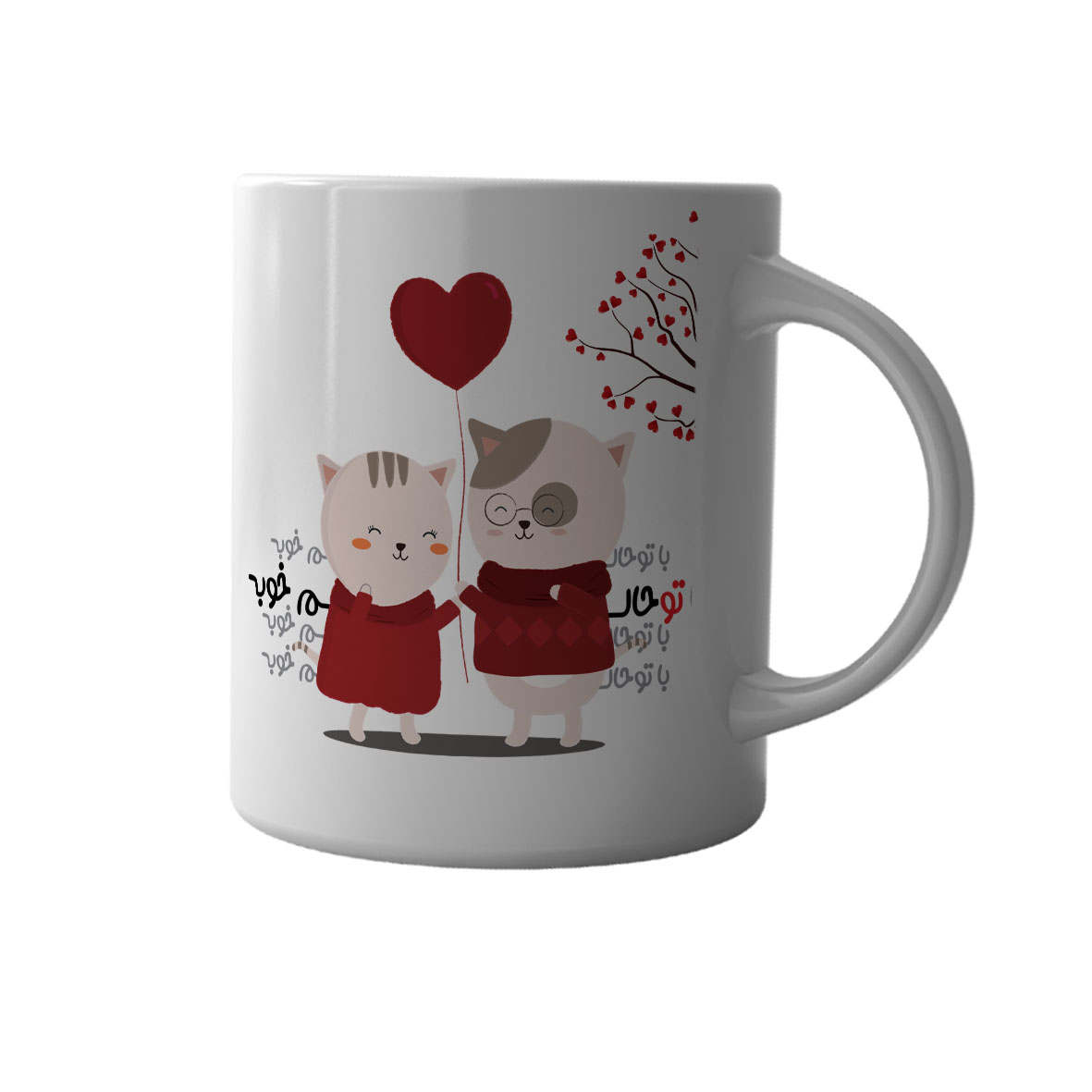 ماگ چاپلینو با طرح عشقانه کد M088