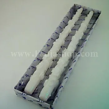 شمع بلند گل رز 2 تایی سفید