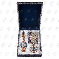 صنایع دستی قندان مس و پرداز و تنگ مس و پرداز و ترمه ابریشم