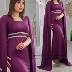 پیراهن مهمانی زنانه کرپ غواصی مدل آنسه