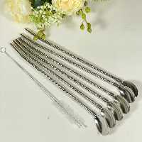 نی شربت قاشق دار استیل درجه یک