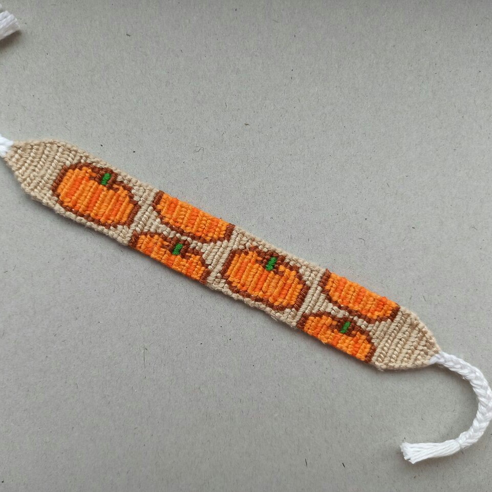 دستبند بافت مدل کدو تنبل 