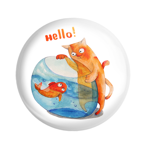 پیکسل خندالو طرح گربه و ماهی کد 5255