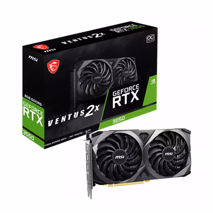 کارت گرافیک MSI VENTUS 2X GeForce RTX3050 OC 8GB GDDR6 128Bit