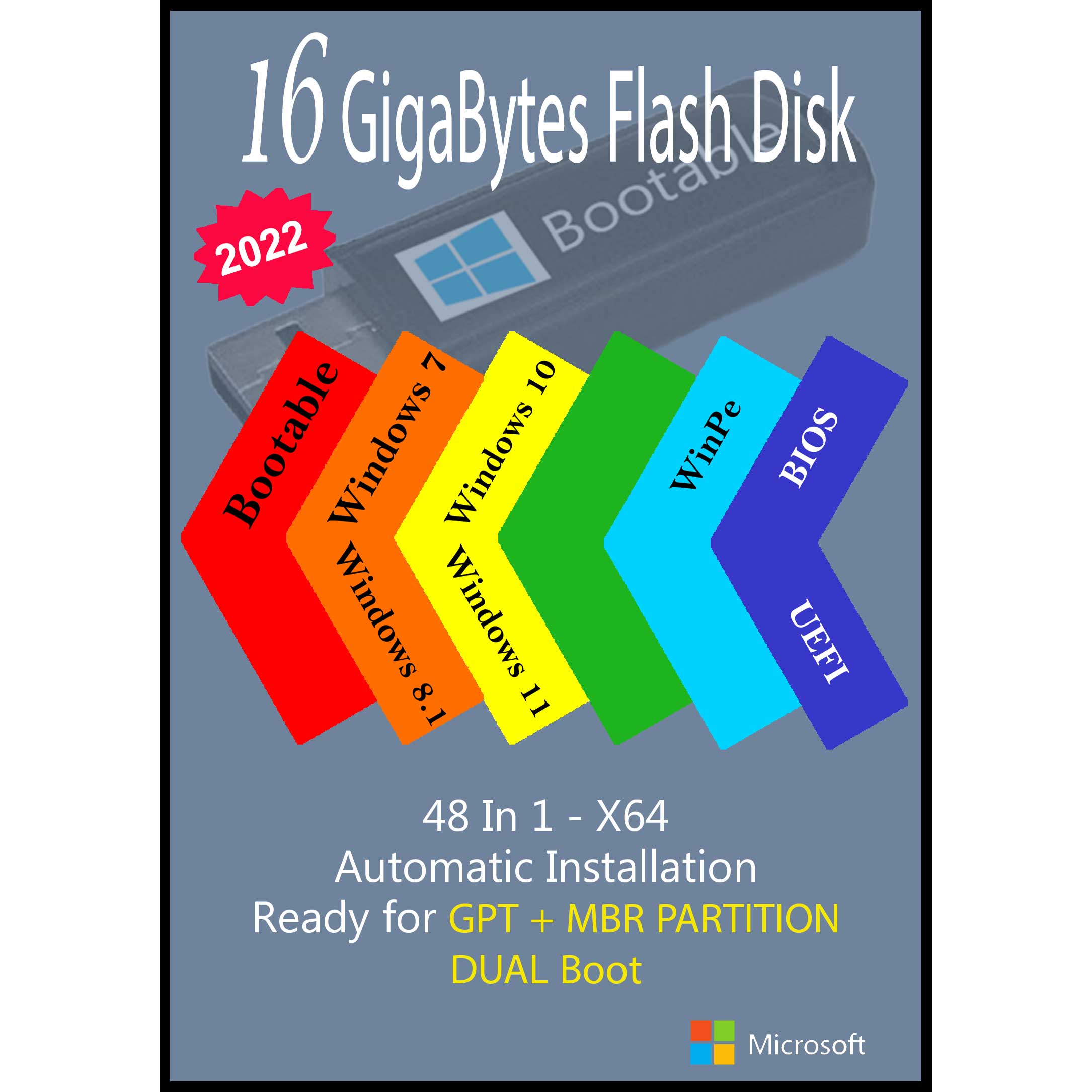 سیستم عامل Windows 7 8.1 10 11 - 48 In 1 - X64  نشر مایکروسافت