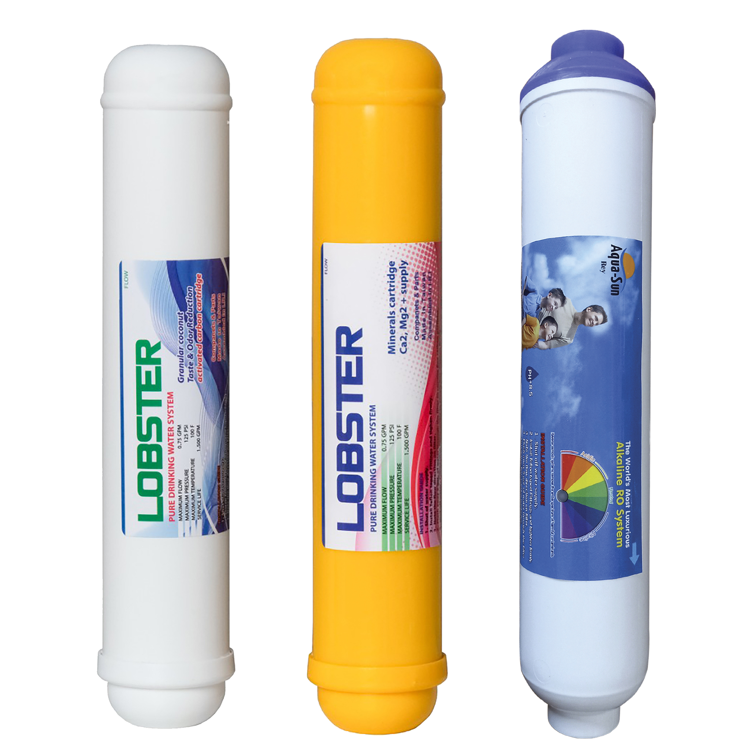 فیلتر دستگاه تصفیه کننده آب لابستر مدل پست کربن و مینرال قلیایی مجموعه 3 عددی