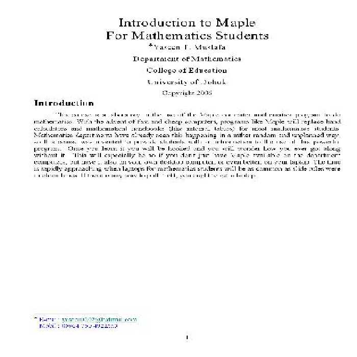 خرید و دانلود نسخه کامل کتاب Introduction to Maple For Mathematics Students