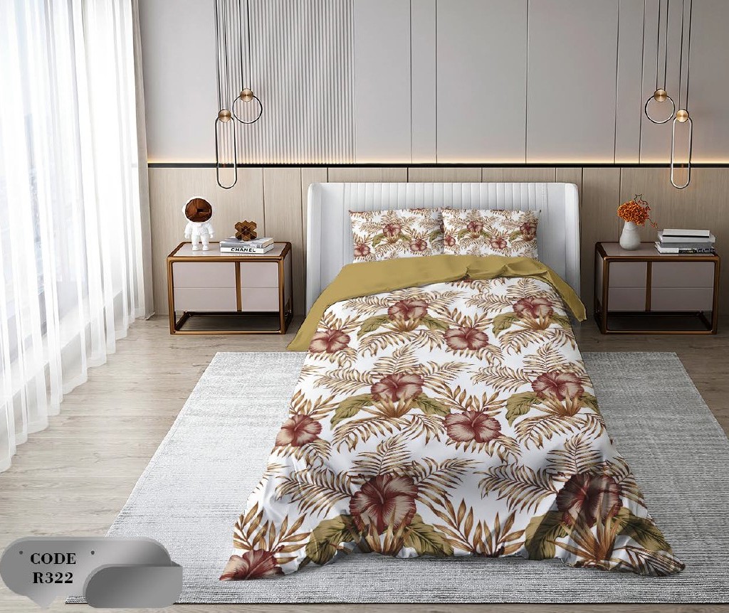سرویس روتختی 1 نفره 4 تکه ابعاد 1.65 ×2.35 کشدار ضد حساسیت و عرق کد R322 | ست خواب و ست روتختی