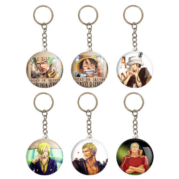 جاکلیدی خندالو مدل انیمه وان پیس One Piece کد 938A مجموعه 6 عددی