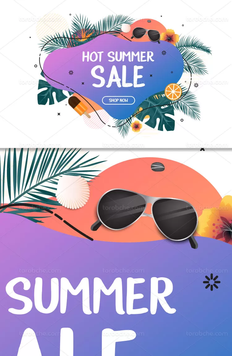 وکتور فروش داغ تابستانه | گرافیک با طعم تربچه