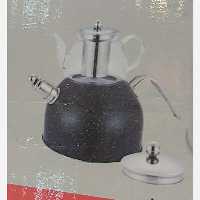 کتری قوری  سوتی استیل اصل با قوری پیرکس