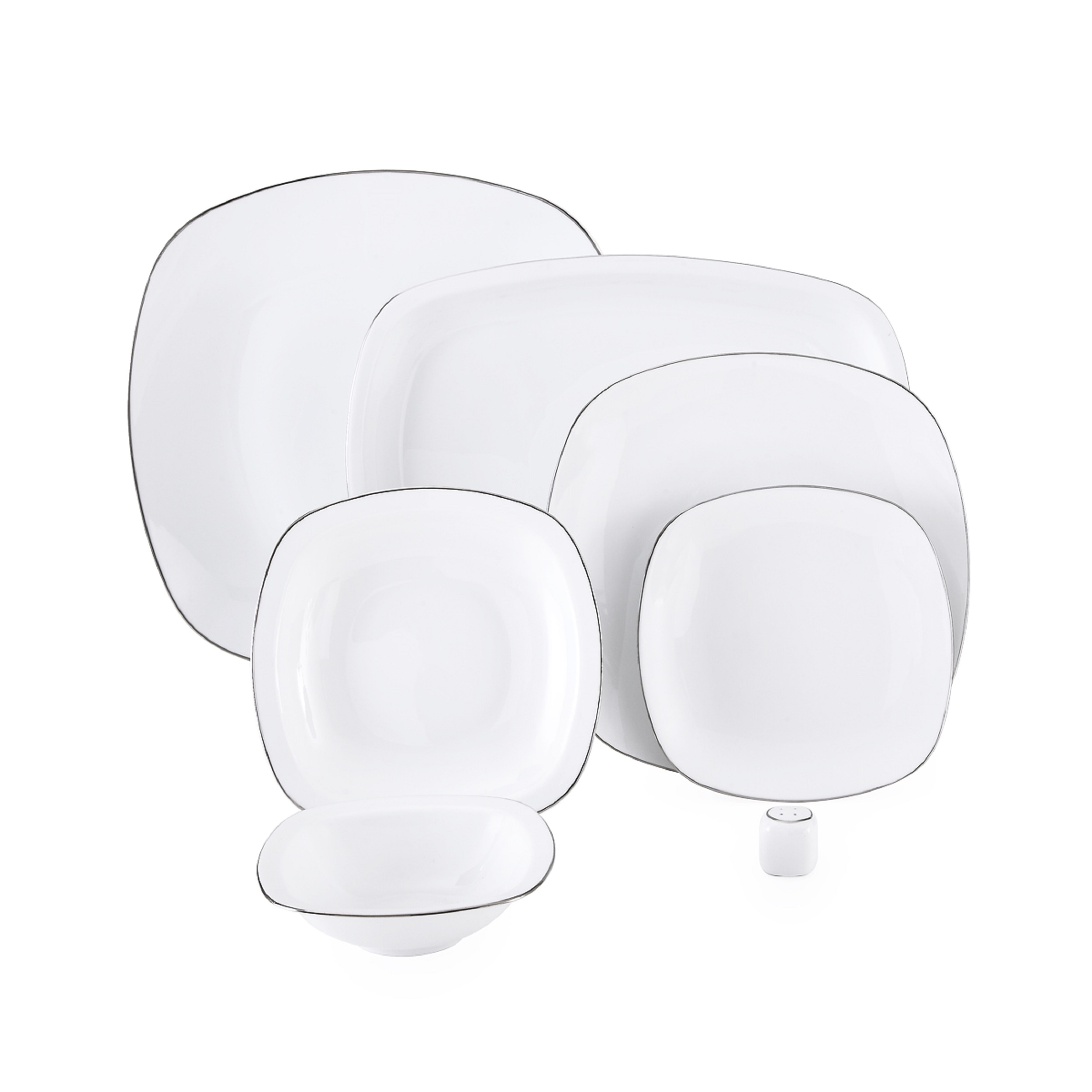 سرویس 27 پارچه غذاخوری چینی زرین ایران سری کواترو مدل سمن درجه یک