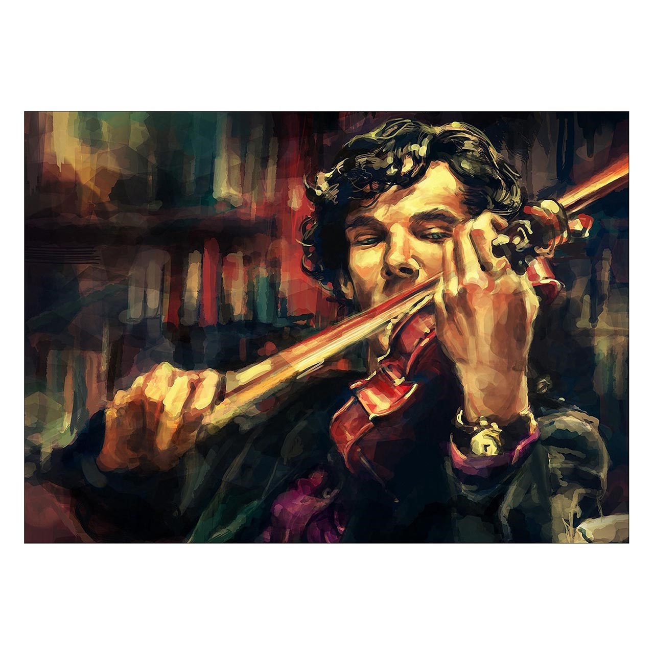 تابلو شاسی ونسونی طرح Sherlock Violin سایز 50 × 70