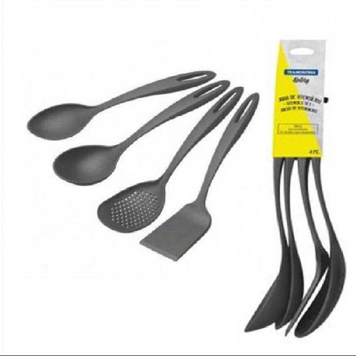 ست 4 پارچه کفگیر و ملاقه تفلون رنگی ترامونتینا