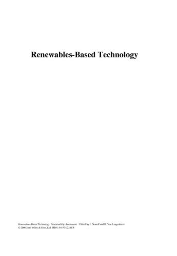 خرید و دانلود نسخه کامل کتاب Renewable based technologies