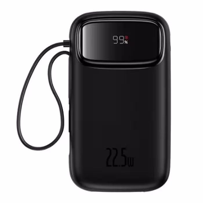 پاوربانک باسئوس مدل QPow2 Dual Cable ظرفیت 10000 میلی آمپر ساعت