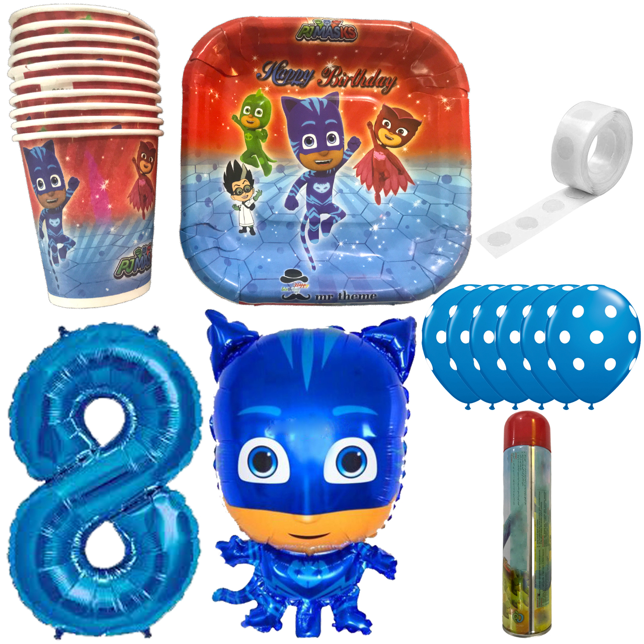 مجموعه 60 عددی تم تولد مسترتم طرح شب نقابها کد 8