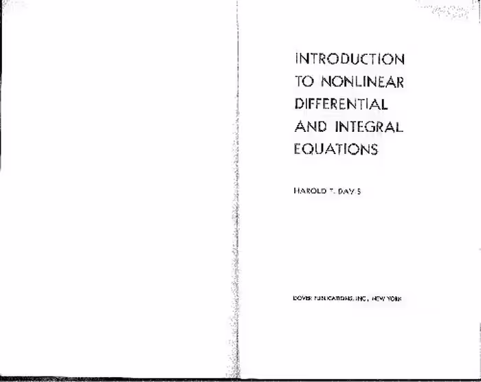 خرید و دانلود نسخه کامل کتاب Introduction to Nonlinear Differential and Integral Equations