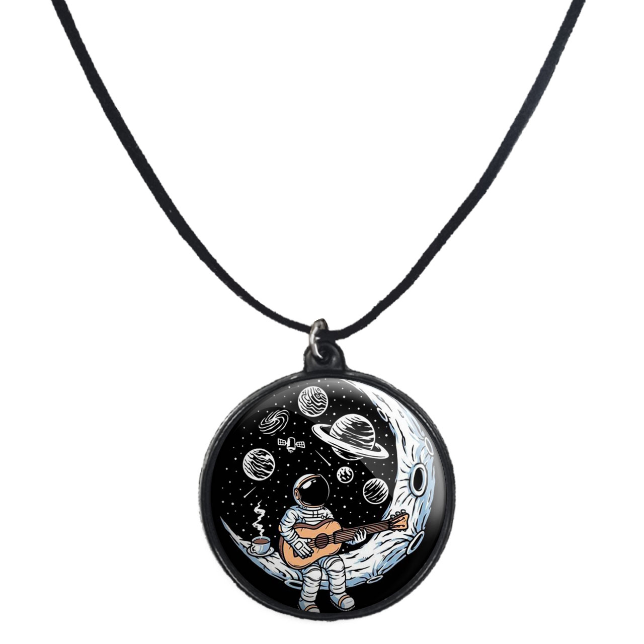 گردنبند پرمانه طرح فضانورد کد pmb.10433 مدل دو طرفه