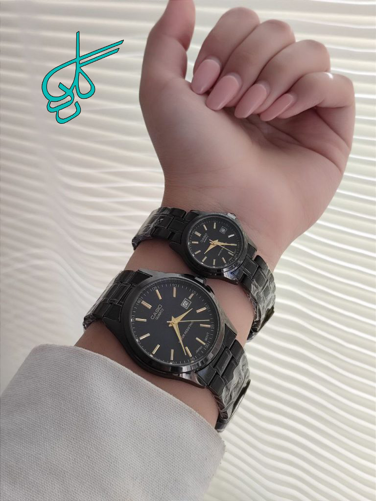خرید ست ساعت مردانه و زنانه کاسیو تقویم دار رنگ ثابت دارای قفل ضامن دار کیفیت عالی رنگ بندی متنوع کد 2115658 - ردگل