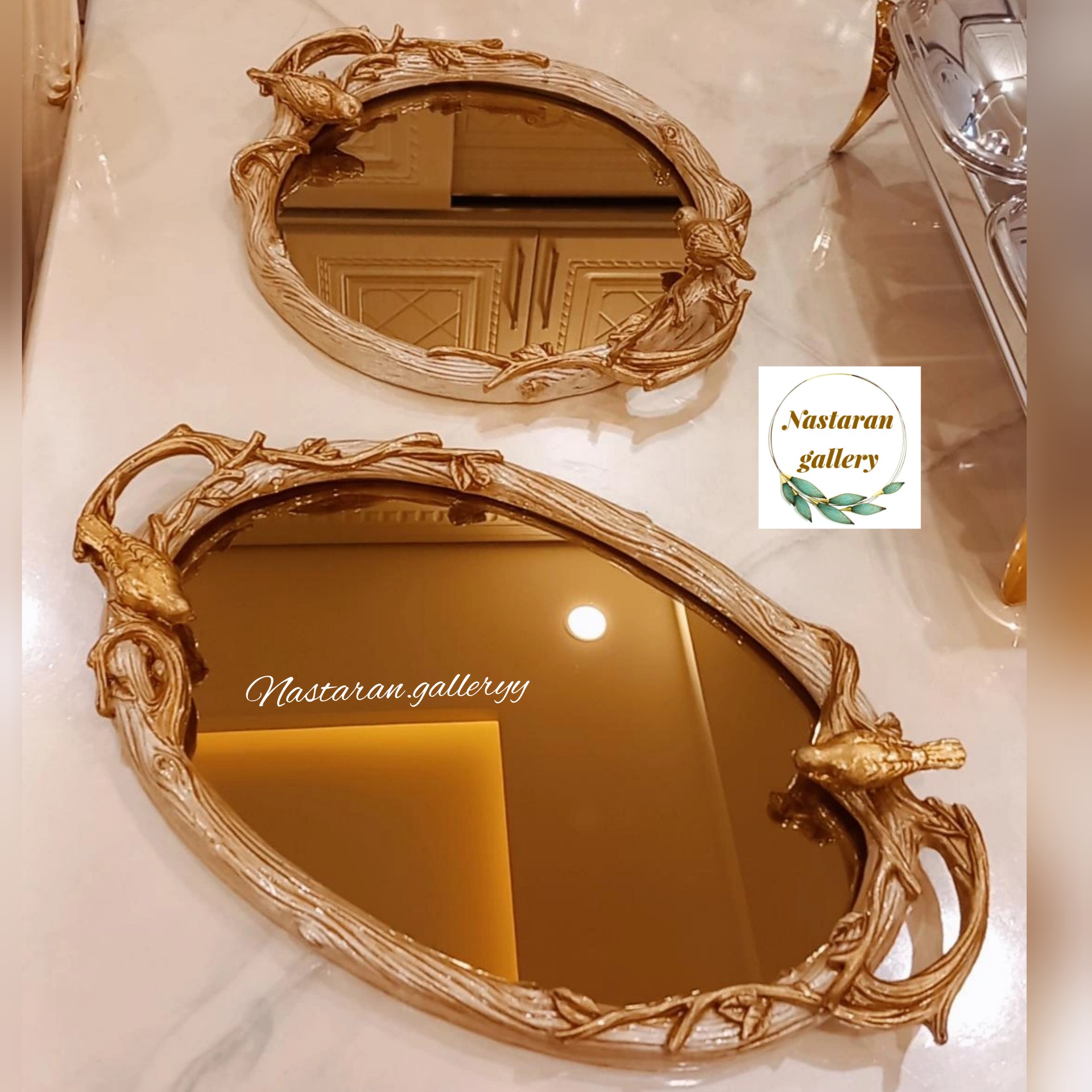 سینی کف آینه گنجشک