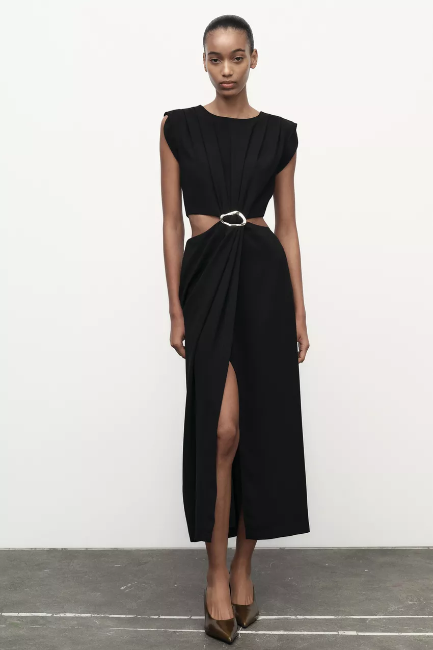 لباس زنانه زارا CUT-OUT DRESS WITH BUCKLE | تهران زارا TehranZara