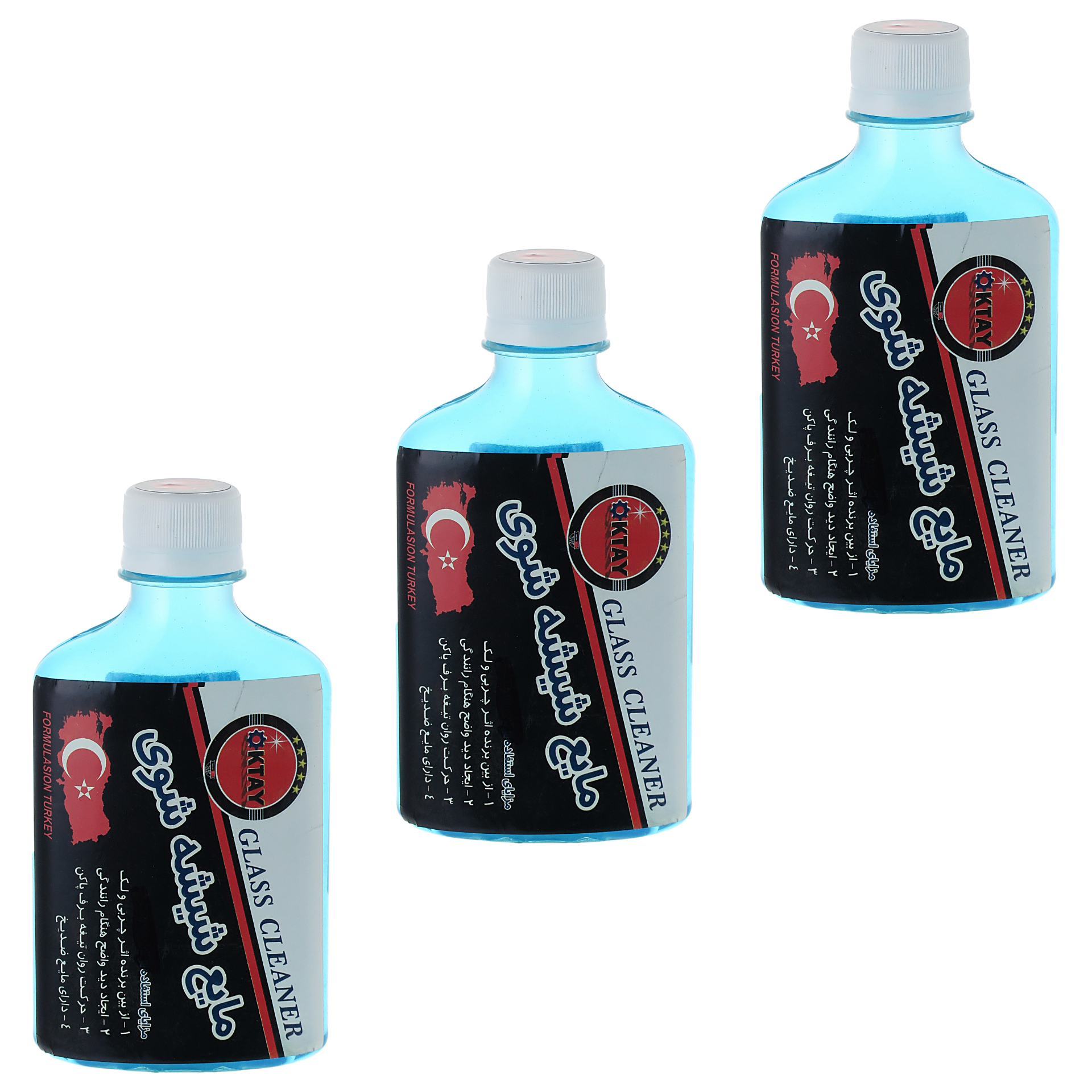 محلول شیشه شوی خودرو اُکتای مدل strong حجم 250 میلی لیتر بسته 3 عددی