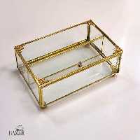 جعبه شیشه ای دو خانه مستطیل کد 201436
